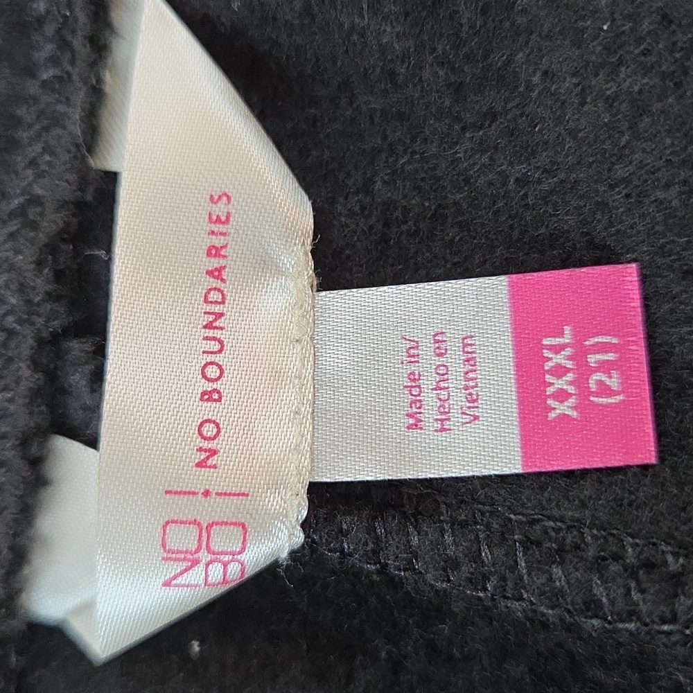No Boundaries Womans XXXL 21 Fleece Sweat Pants Love Your Self Wide Leg Black - Picture 7 of 14